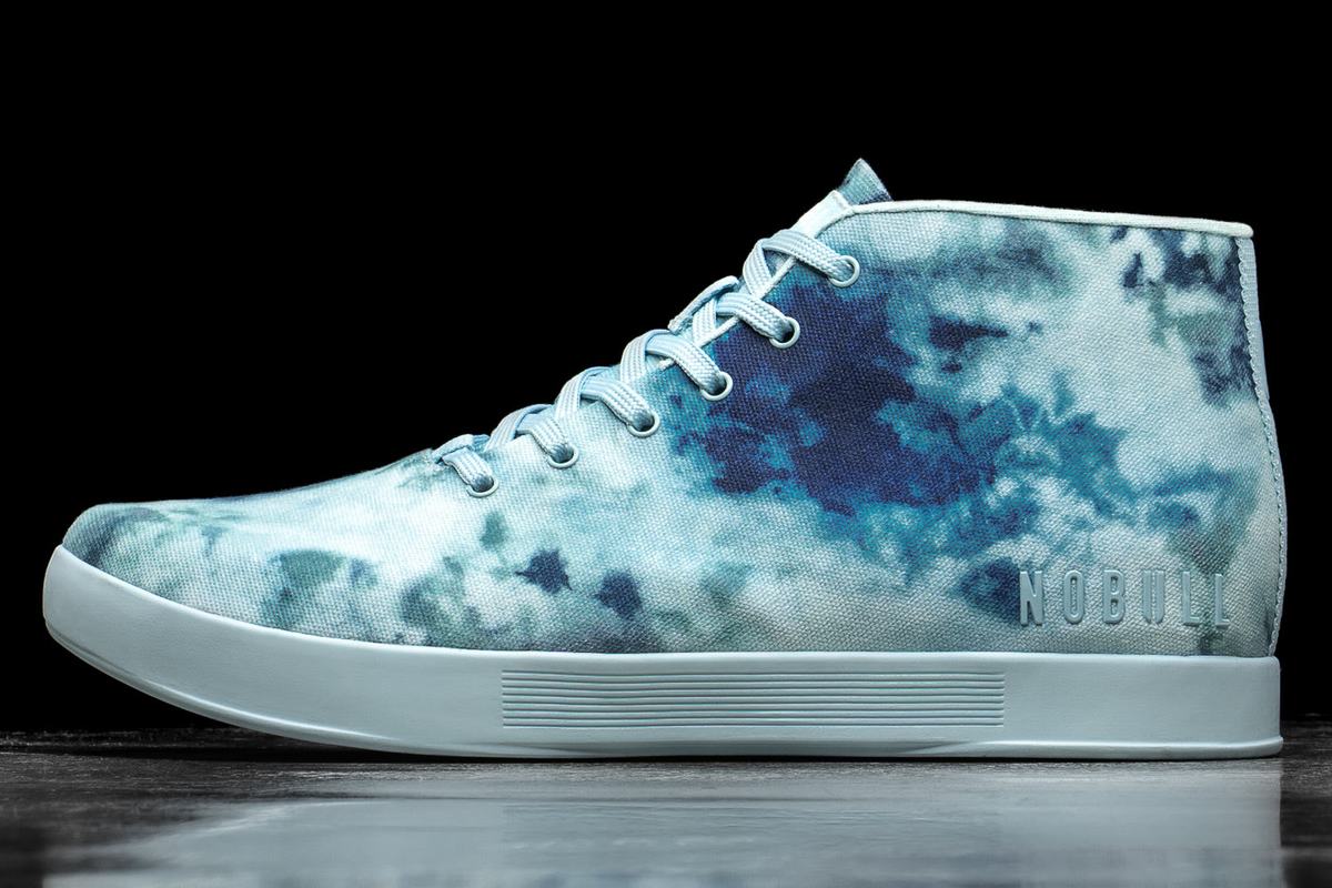 Nobull Tie-Dye Canvas Mid Men\'s Trainers Mint | Australia (XG6582)